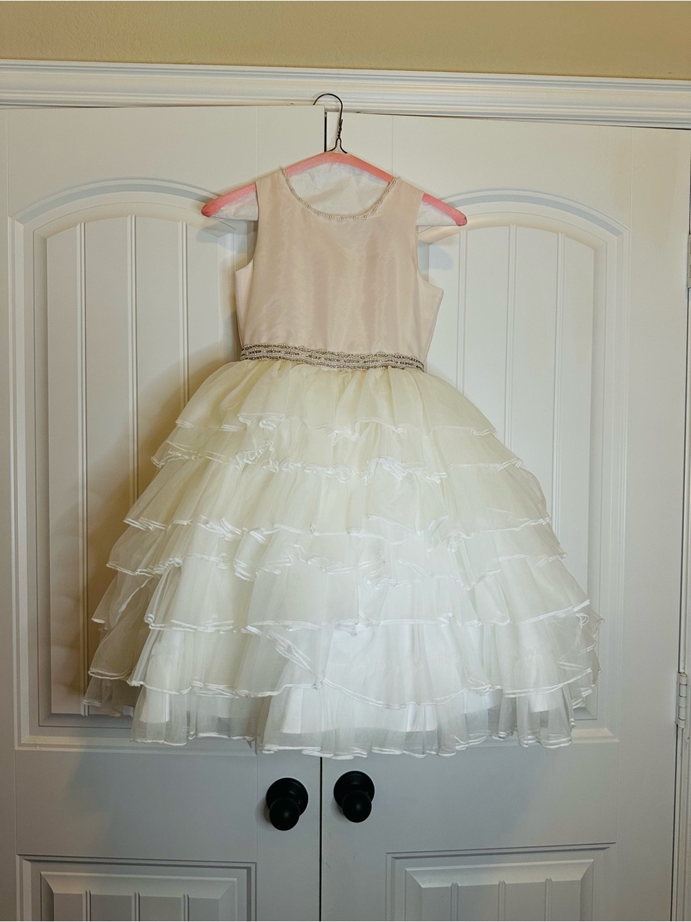 Ivory Tulle Ruffle Party Dress for Kids
